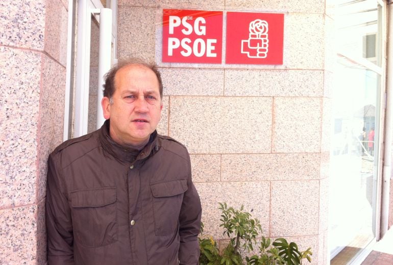 Xaquín Fernández Leiceaga en la sede del PSdeG