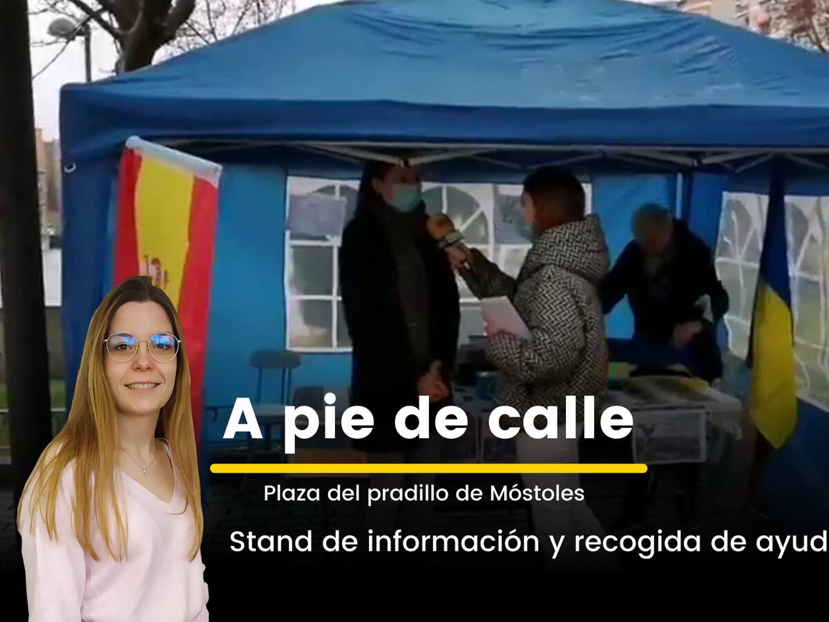 Stand de información y recogida de ayuda para Ucrania en Móstoles