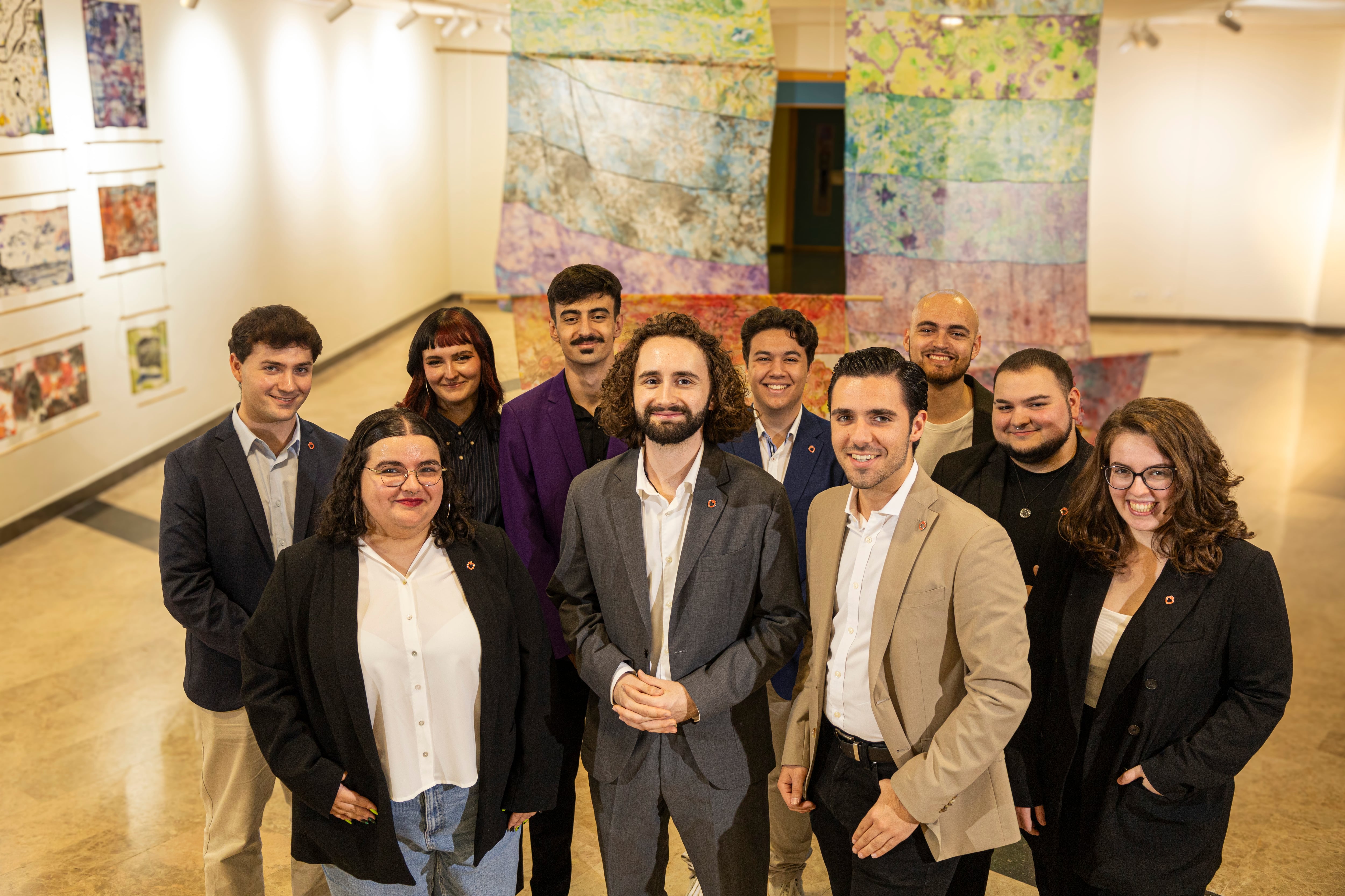 Antonio Nicolás Ripoll, en el centro de la imagen, junto al resto de componentes de la nueva junta directiva del CEUM. UMU.