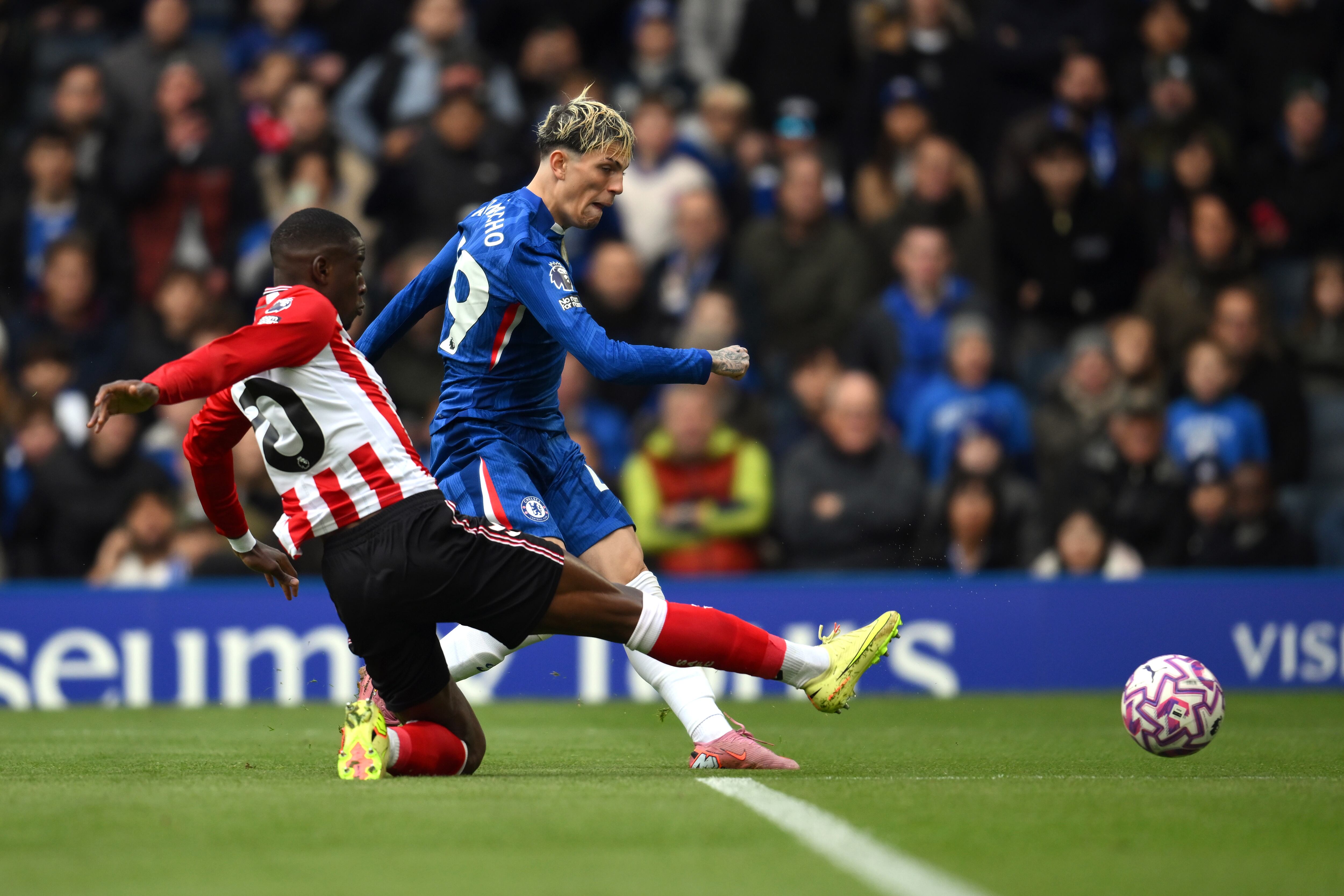 Alejandro Garnacho al anotar contra el Sunderland