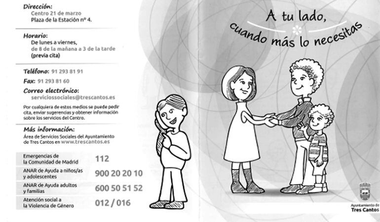 Imagen del folleto donde se incluye el 012 como teléfono de atención a las víctimas de violencia de género