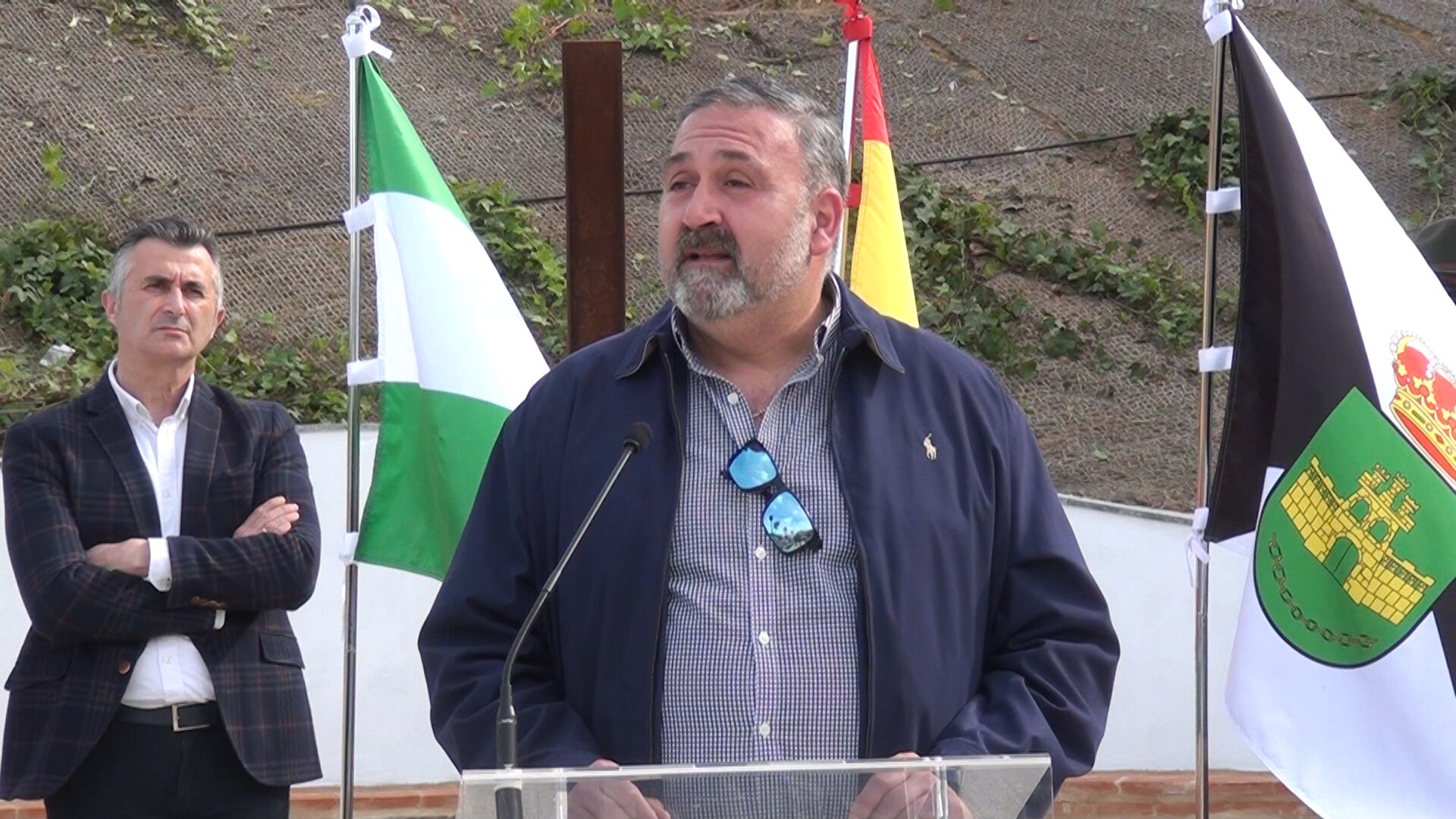 Miguel Ángel Carmona, alcalde de Arjonilla, durante la inauguración del nuevo Parque.