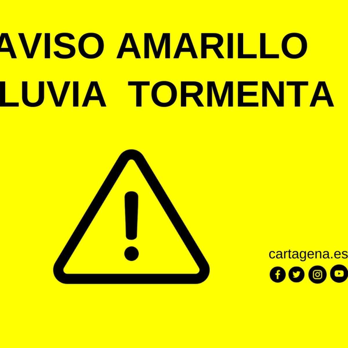 Lluvias intensas en Cartagena: Aemet activa aviso amarillo