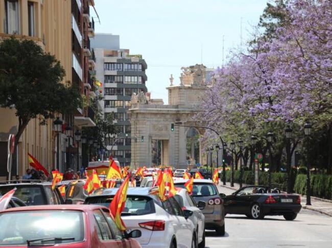 Manifestación motorizada en València convocada por Vox