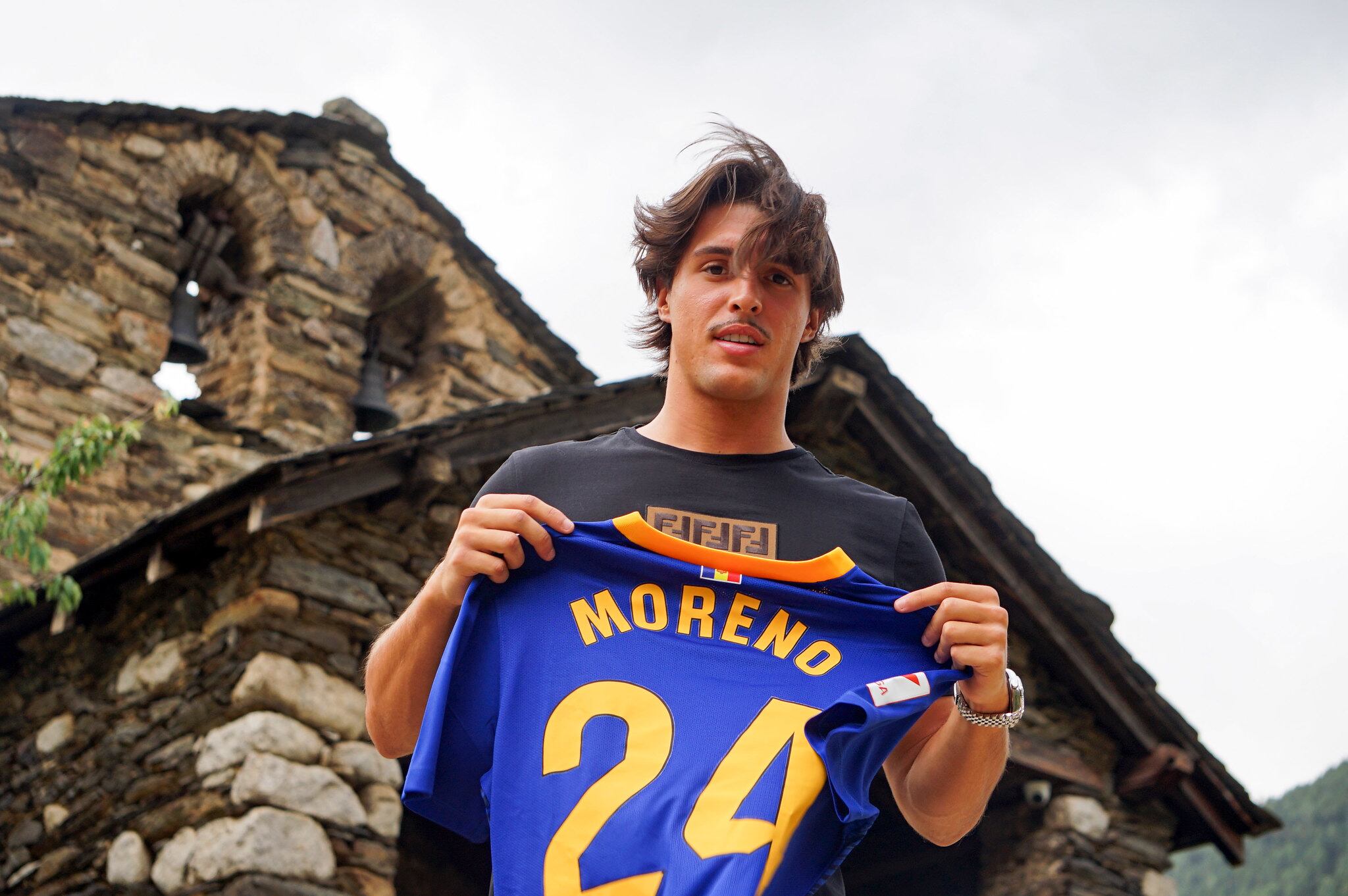 Pablo Moreno amb la samarreta de l'FC Andorra