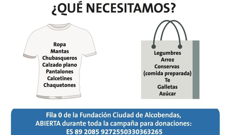 En esta nueva campaña solidaria se puede colaborar con mantas, ropa, calzado plano o alimentos no perecederos