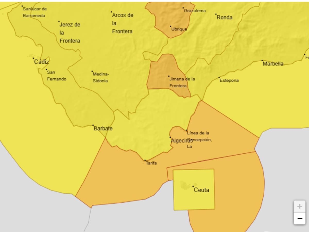 La borrasca Oriana pone en alerta naranja a Jimena y Tesorillo y complica el tráfico en el Estrecho