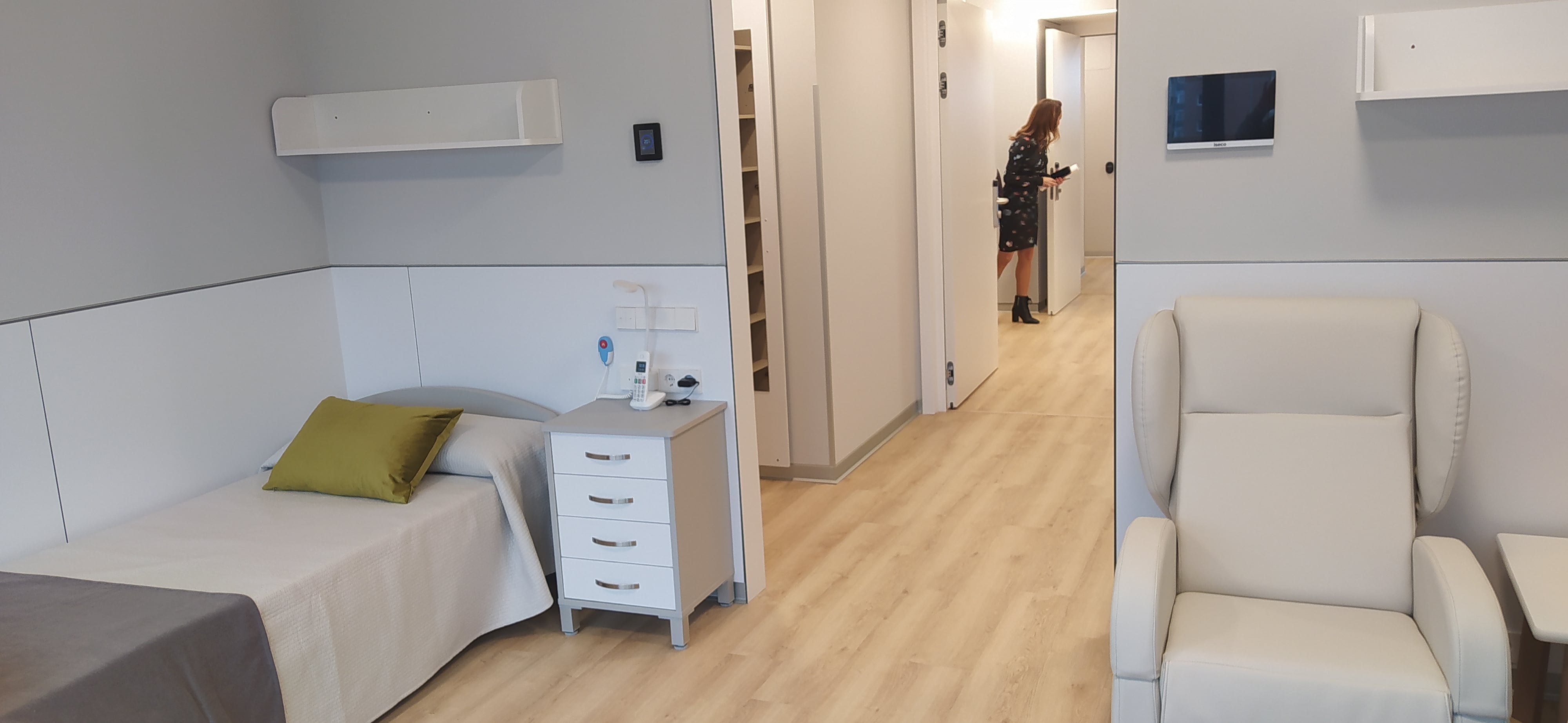 Una de las habitaciones individuales de la nueva residencia Cordia de Fundación Caja de Burgos