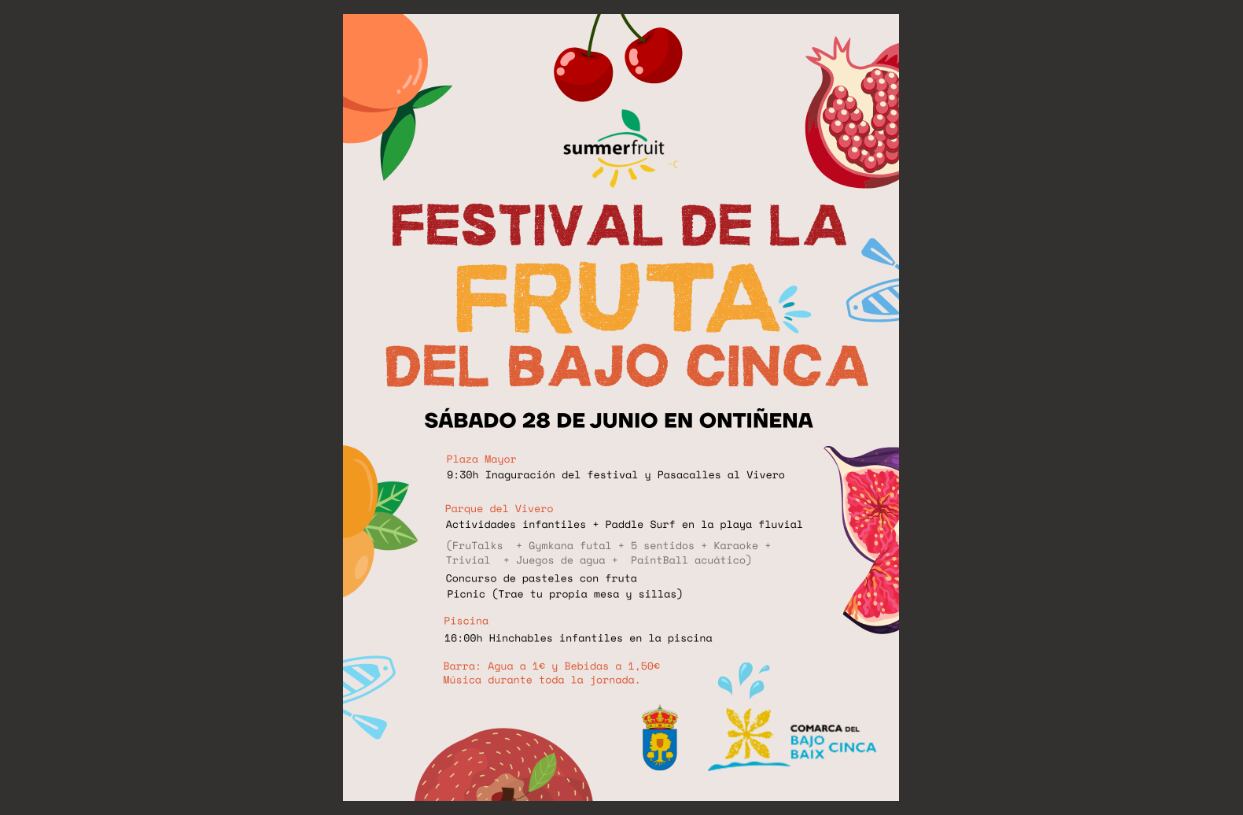 Cartel Festival de la Fruta de Ontiñena.