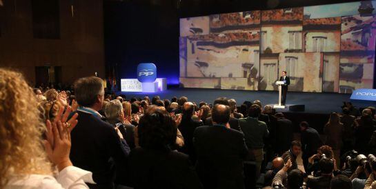 Aznar, durante su intervención en la convención nacional del PP.