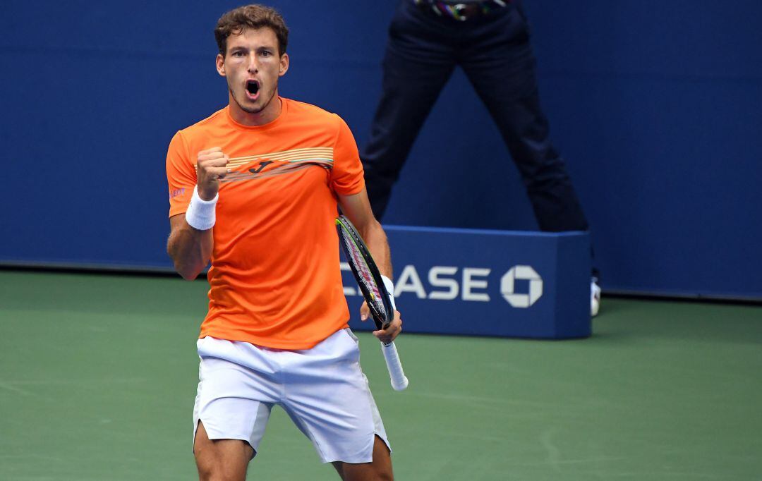 Pablo Carreño celebra un punto en la semifinal del US Open