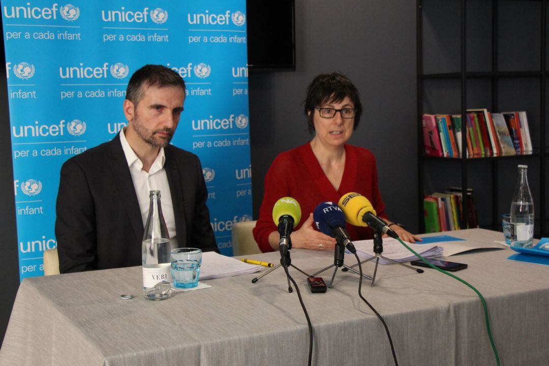 Joan Mico, director del CRES i Marta Alberch, directora d'Unicef Andorra