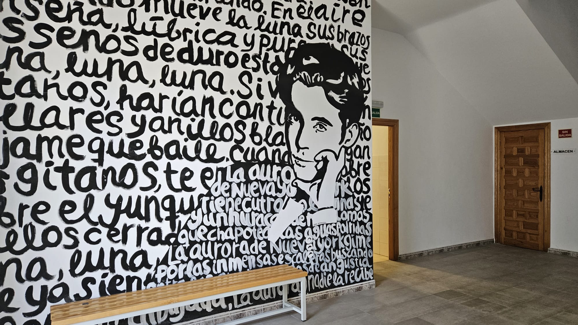 Mural todavía NO  borrado en la Casa de la Juventud, también pintado por Juan N. Rivas