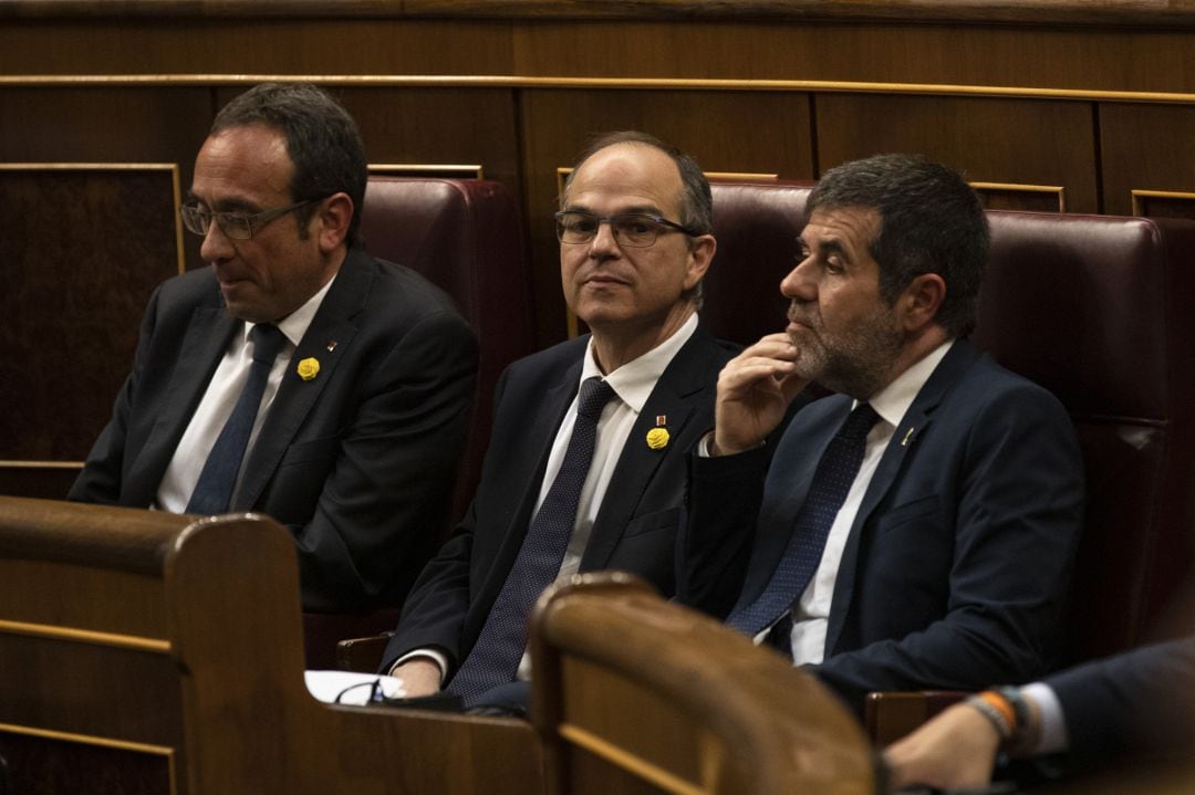 Rull, Turull y Sànchez en el Congreso de los Diputados