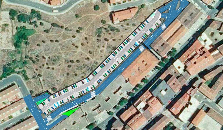 Plano del proyecto del aparcamiento de la Calle Velazquez de Plasencia