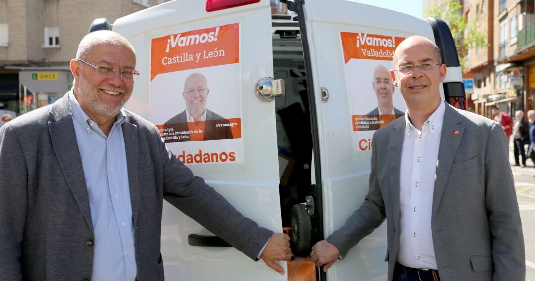Imagen de archivo de Francisco Igea, vicepresidente de la Junta, y Martín Fernández Antolín, portavoz de Ciudadanos en el Ayuntamiento de Valladolid