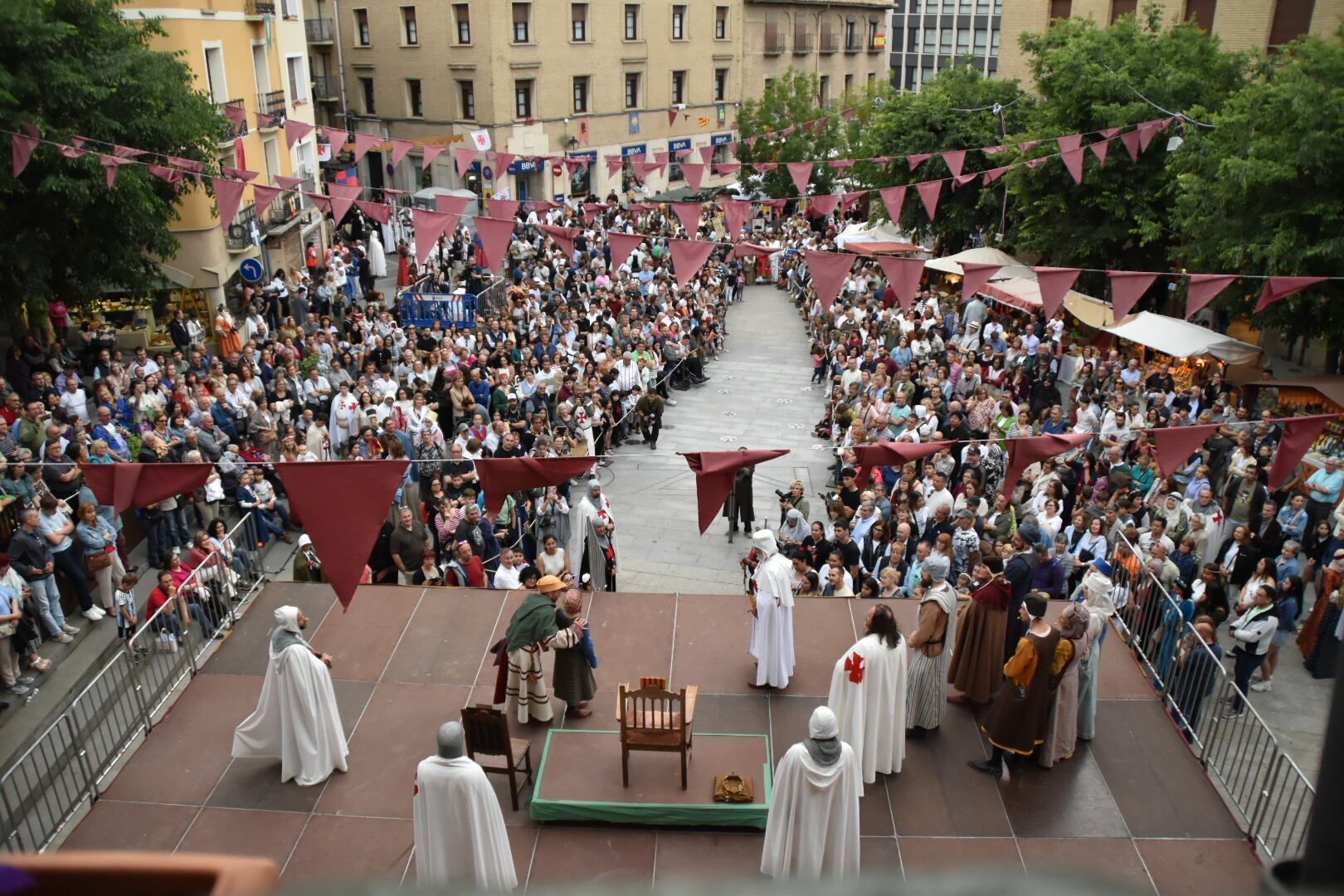 Homenaje Templario a Jaime I y Guillem de Mont-rodón. Foto: Ayuntamiento de Monzón
