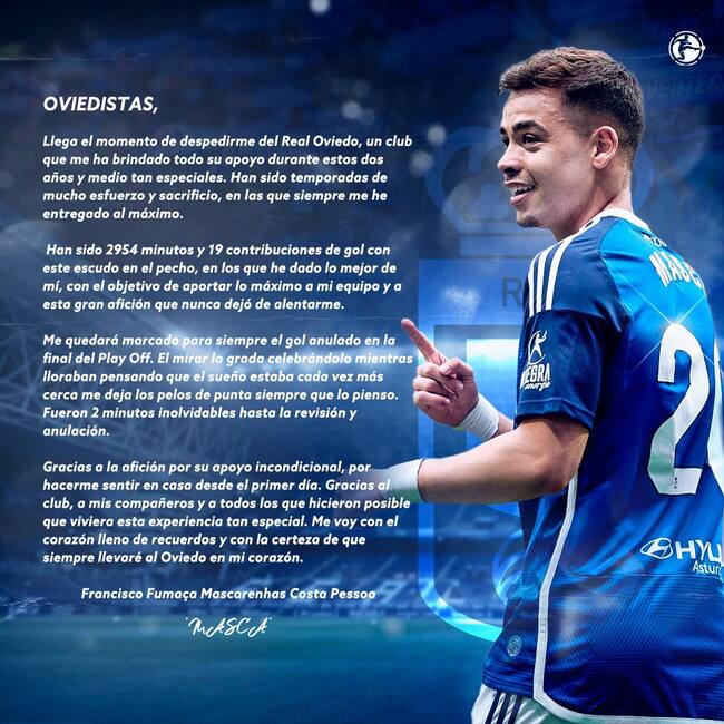 Masca se despide del Oviedo