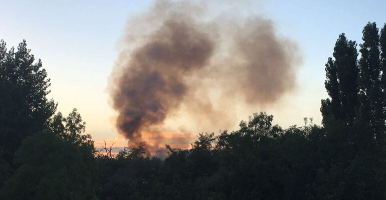 Imagen del primer incendio de este verano en la zona de San Sebastián de los Reyes