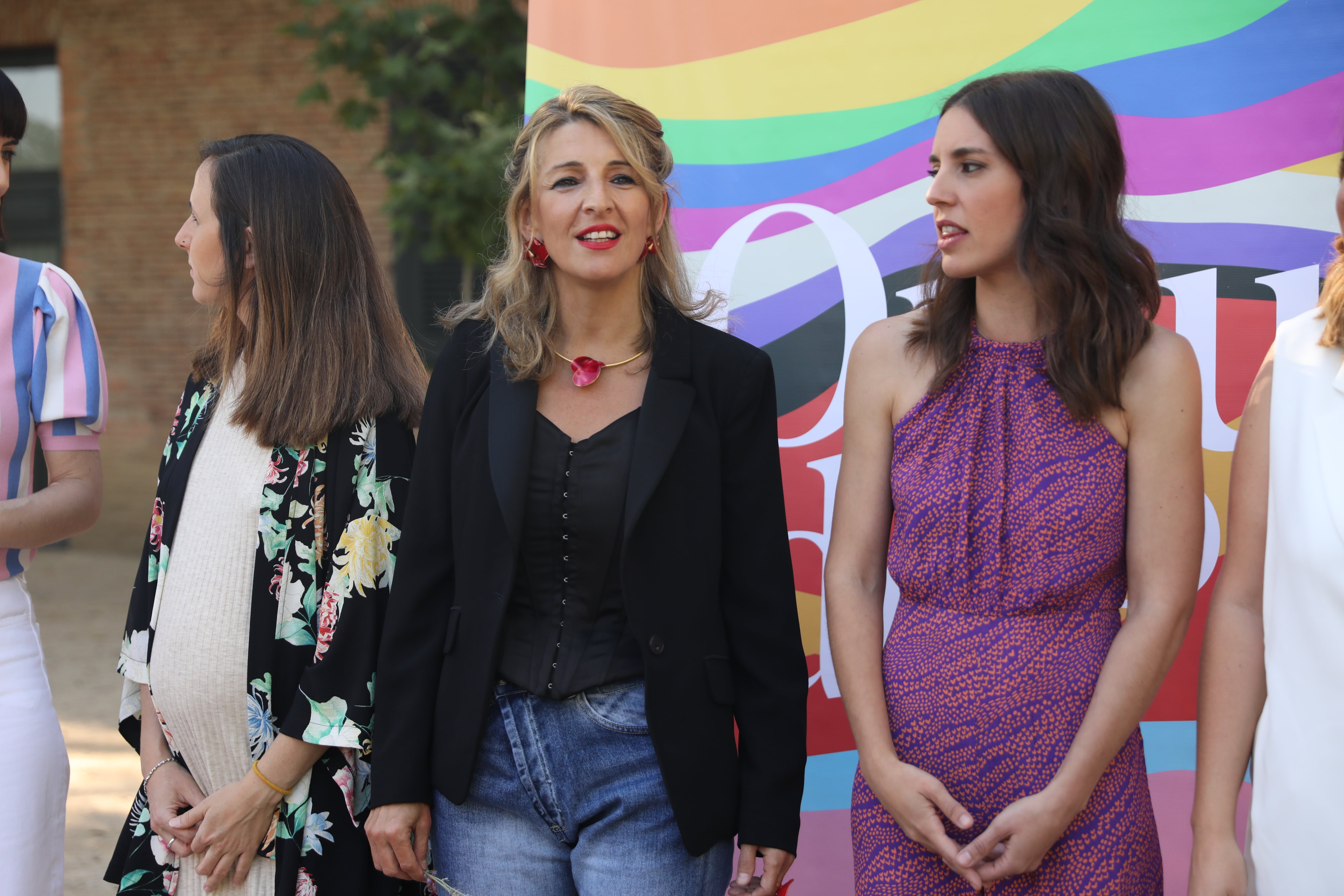 Ione Belarra, Yolanda Díaz e Irene Montero