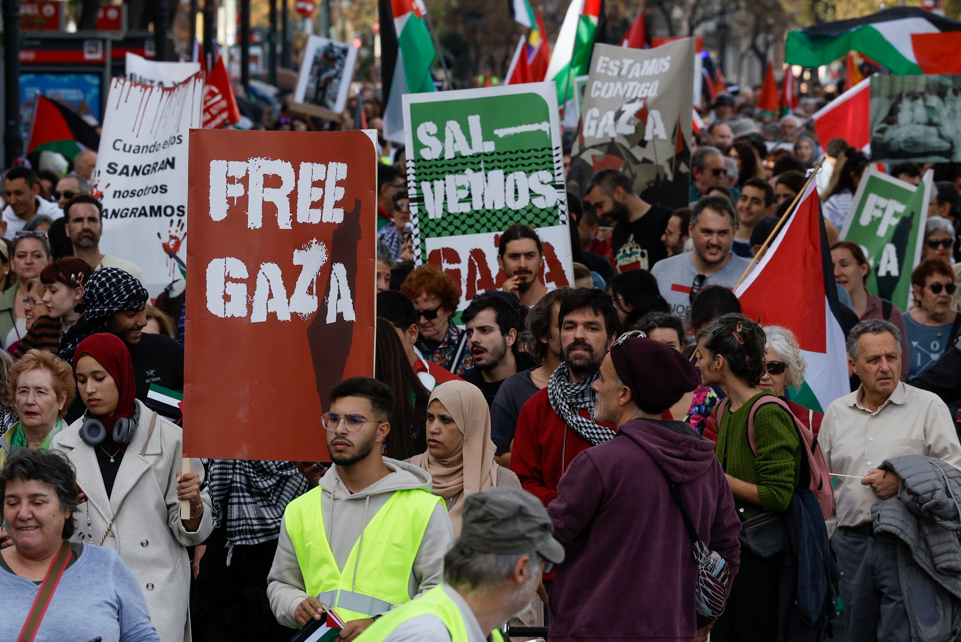 Una de las manifestaciones en apoyo a Palestina celebrada en València, en una imagen de archivo.
