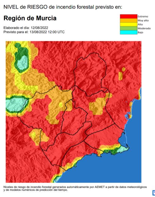 Alerta por altas temperaturas en la Región de Murcia