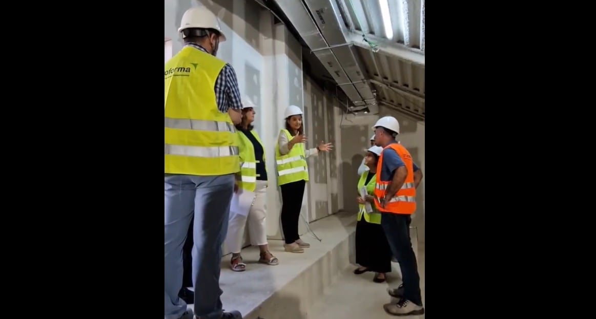 La alcaldesa de Getafe ha visitado las obras del teatro de la calle Madrid