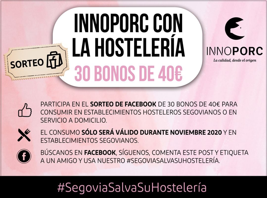 Imagen de la campaña promocional de apoyo a la hosteleria segovia de Innoporc