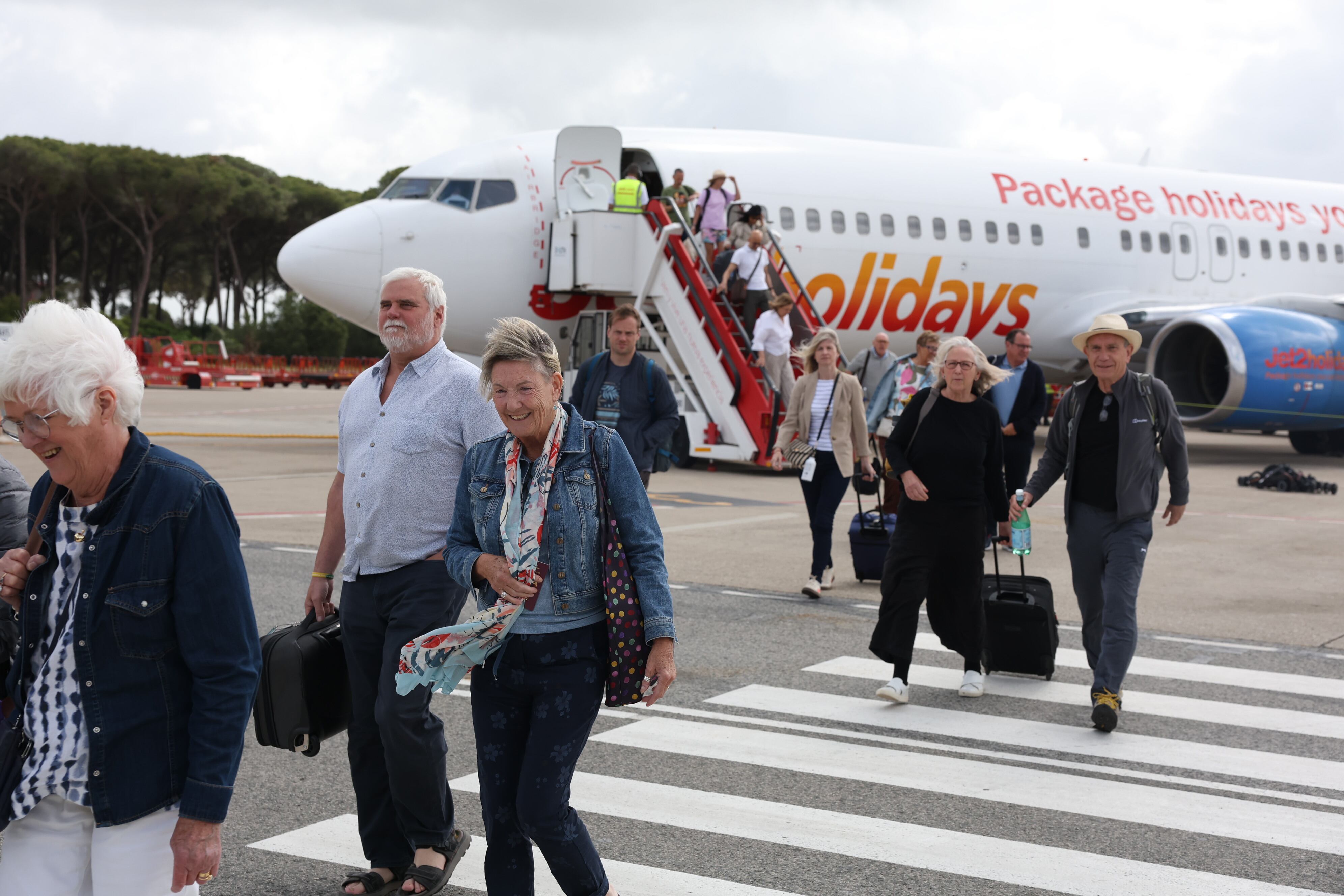 Los primeros 150 pasajeros que llegan a Jerez con la compañía Jet2.com