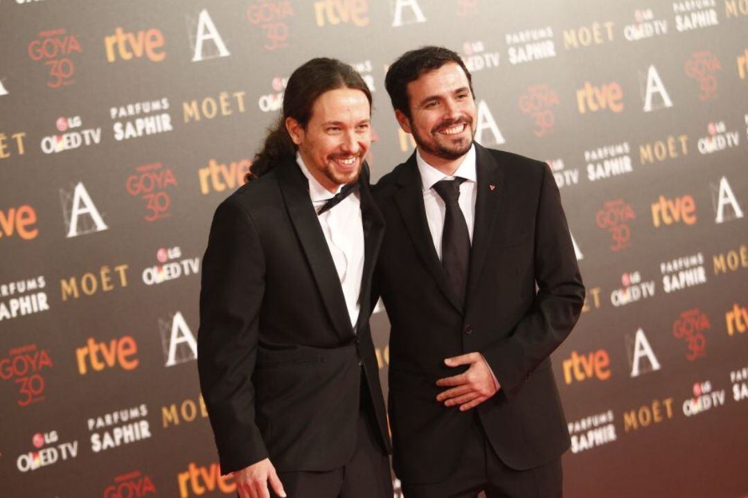 Pablo Iglesias y Alberto Garzón en la gala de los Goya en imagen de archivo