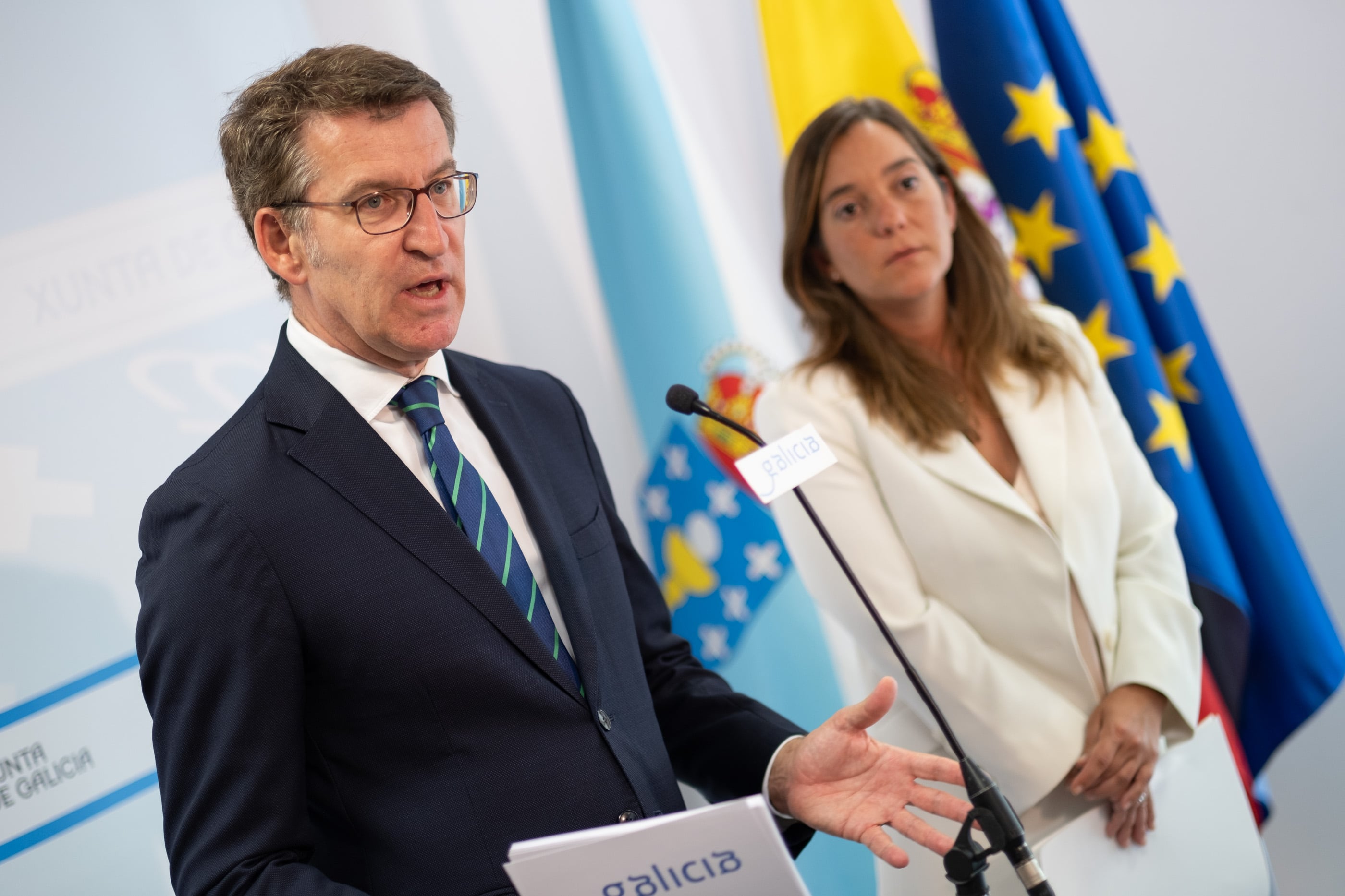 Alberto Núñez Feijóo e Inés Rey en una imagen de archivo (29/07/19).