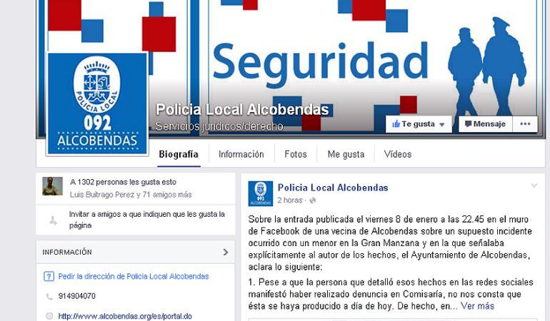 La Policía de Alcobendas califica de “bulo” la denuncia en redes sociales de un supuesto intento de secuestro