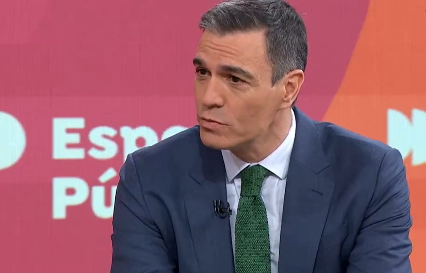 El presidente del Gobierno, Pedro Sánchez, durante la entrevista en &#039;Espejo Público&#039;.