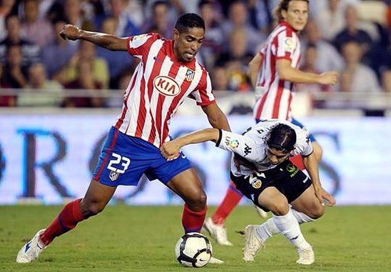 Cléber Santana, durante un partido con el Atlético de Madrid