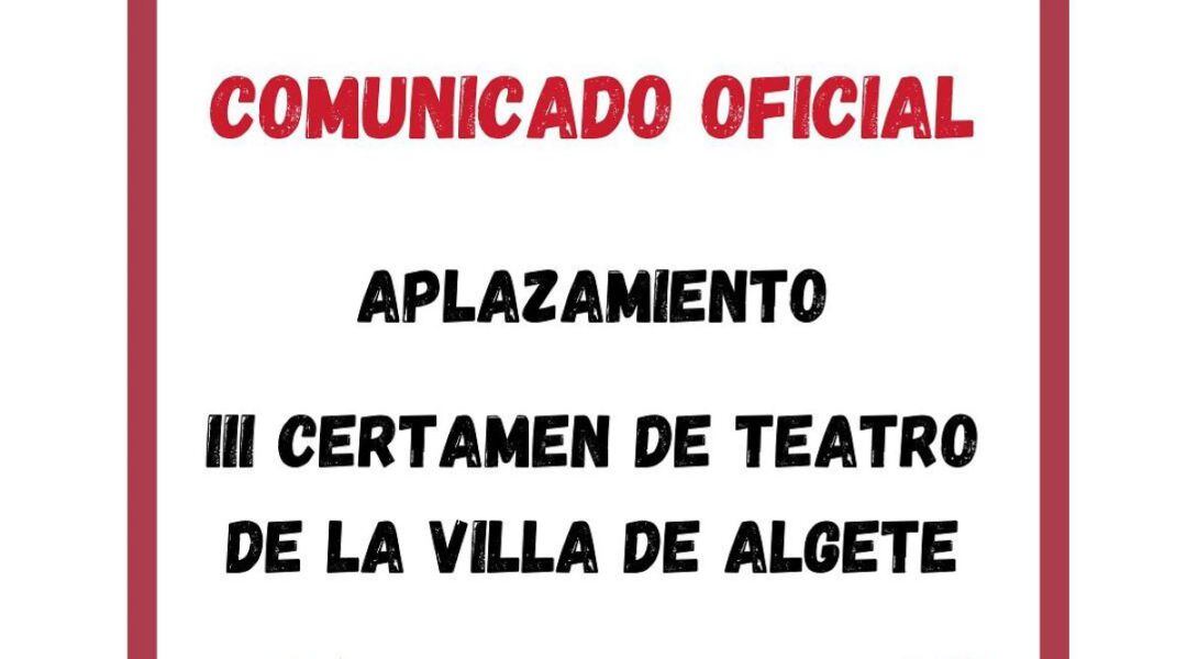 Se cancela provisionalmente el III Certámen de Teatro Villa de Algete debido a la alta tasa de contagios