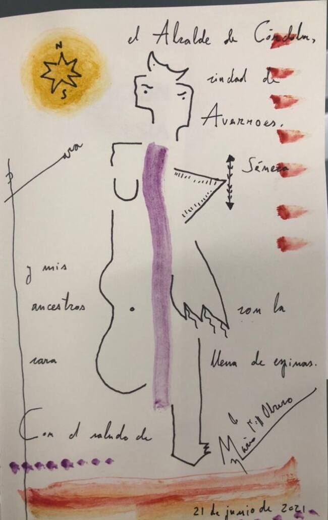 Dedicatoria de Mario Obrero a José María Bellido en su poemario, 'Peachtree city'.