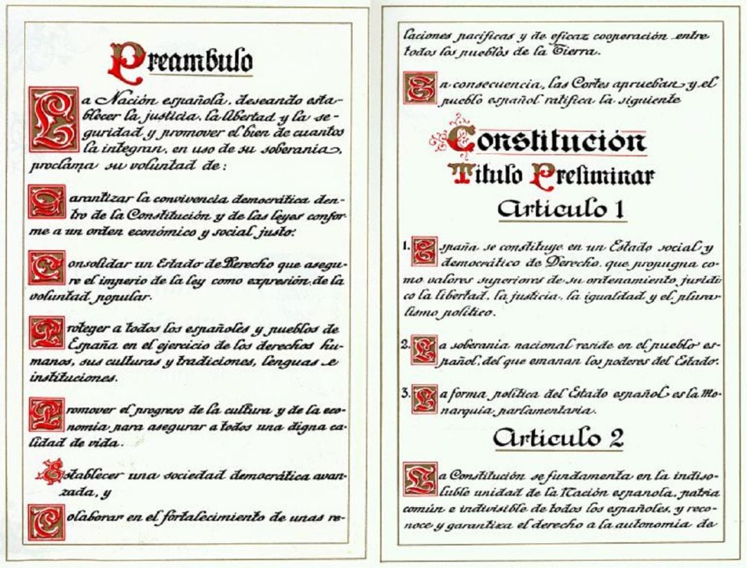 Ejemplar edición facsimil de la Constitución Española de 1978