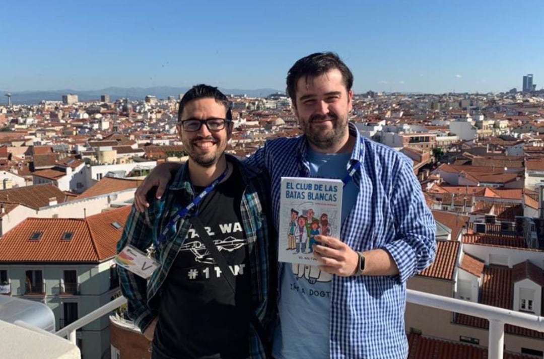 Guido Rodríguez de Lema y Juan Sánchez Verde en los estudios de la Cadena SER