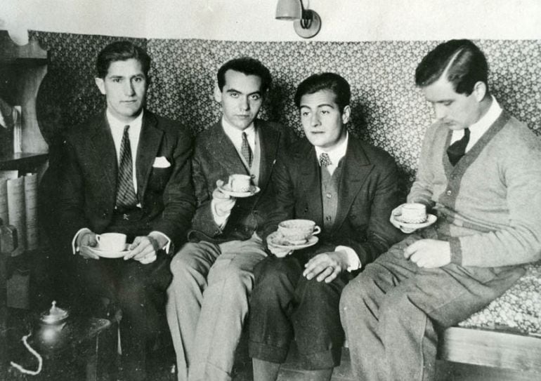 Pepín Bello, Federico García Lorca, Juan Centeno y Louis Eaton-Daniel en la Residencia de Estudiantes de Madrid en 1924. Foto del legado del poeta pertenediente a la Fundación que lleva su nombre