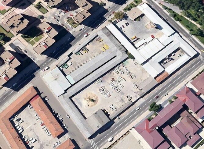Imágen aérea de la parcela de Las Eras donde estaban los Servicios de Limpieza del Ayuntamiento de Valladolid