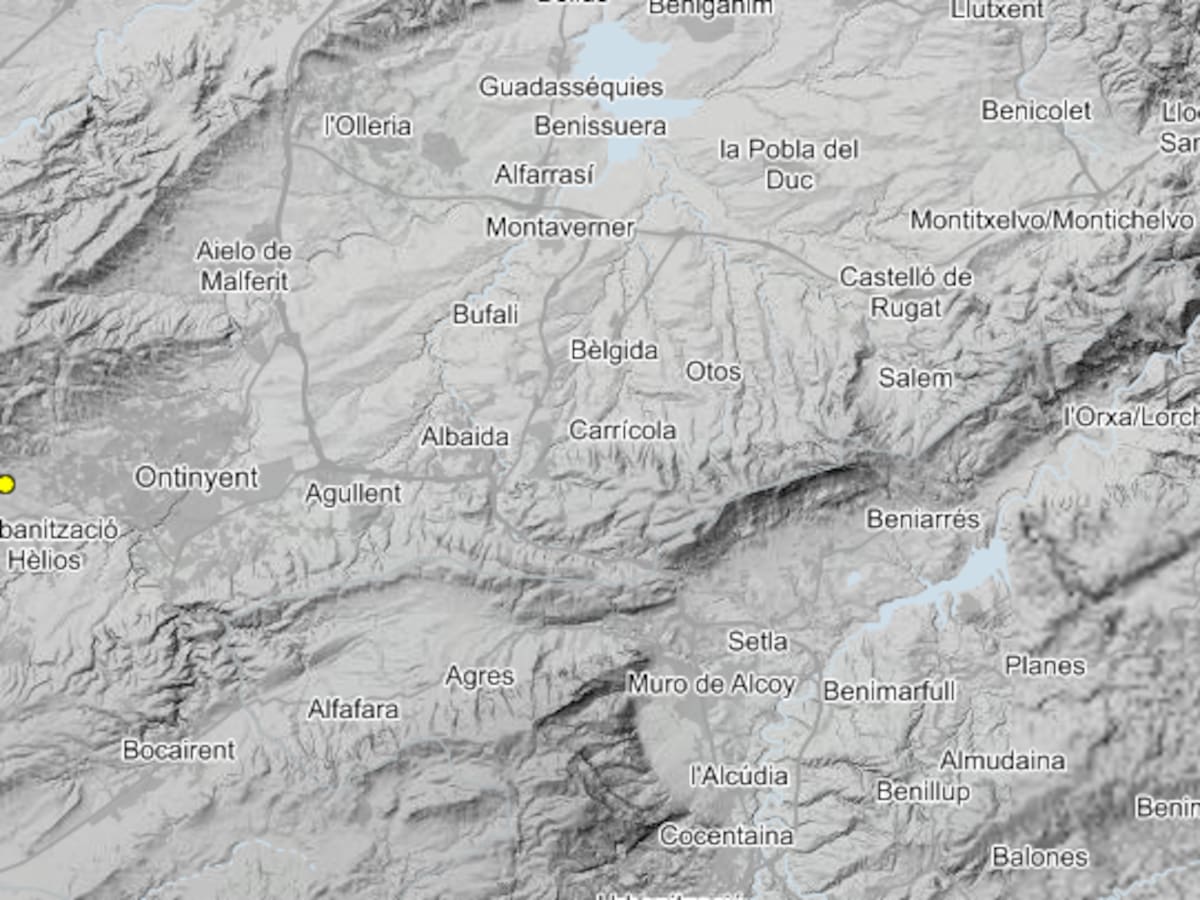 Dos terremotos, esta noche, en Vallada y Ontinyent