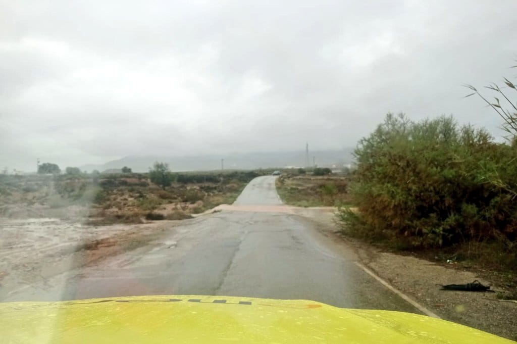 El episodio de lluvias persistentes deja, desde su inicio, más 100 litros por metro cuadrado en el municipio de Lorca