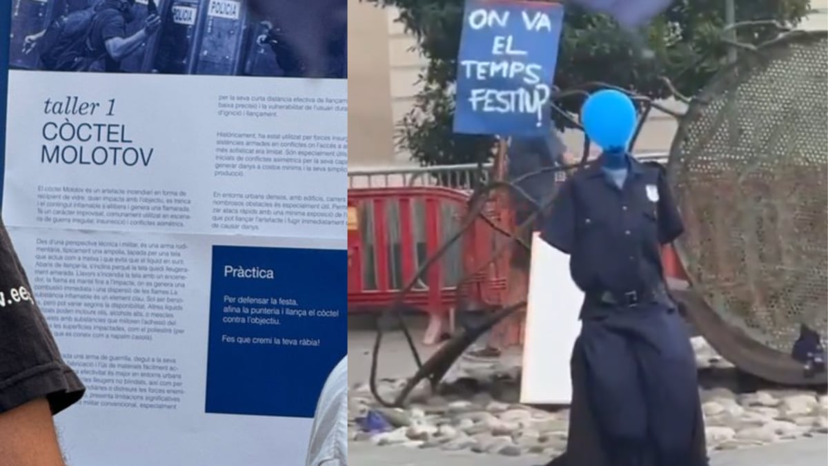 Un taller de la Festa Major de Granollers consistent a simular la fabricació de còctels Molotov i llençar-los contra el ninot d&#039;un policia