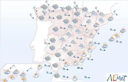 Predicción del tiempo para el viernes