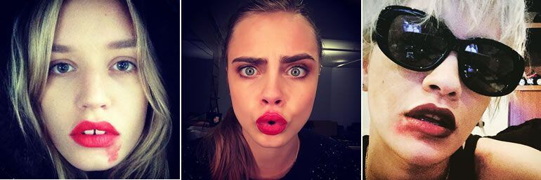 Georgia May Jagger, Cara Delevingne y Rita Ora, se manchan de pintalabios contra el cáncer de cuello uterino