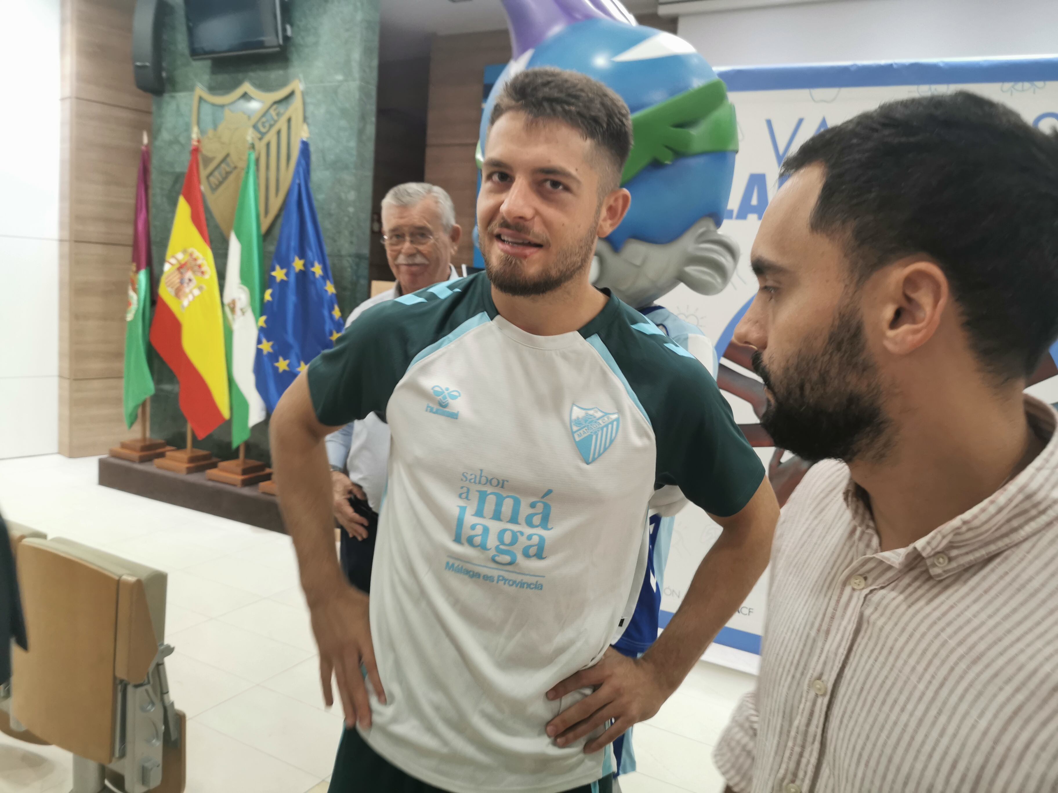 Dani Lorenzo, tras el acto de Valores Blanquiazules en La Rosaleda