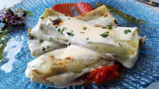 Canelones de espinacas