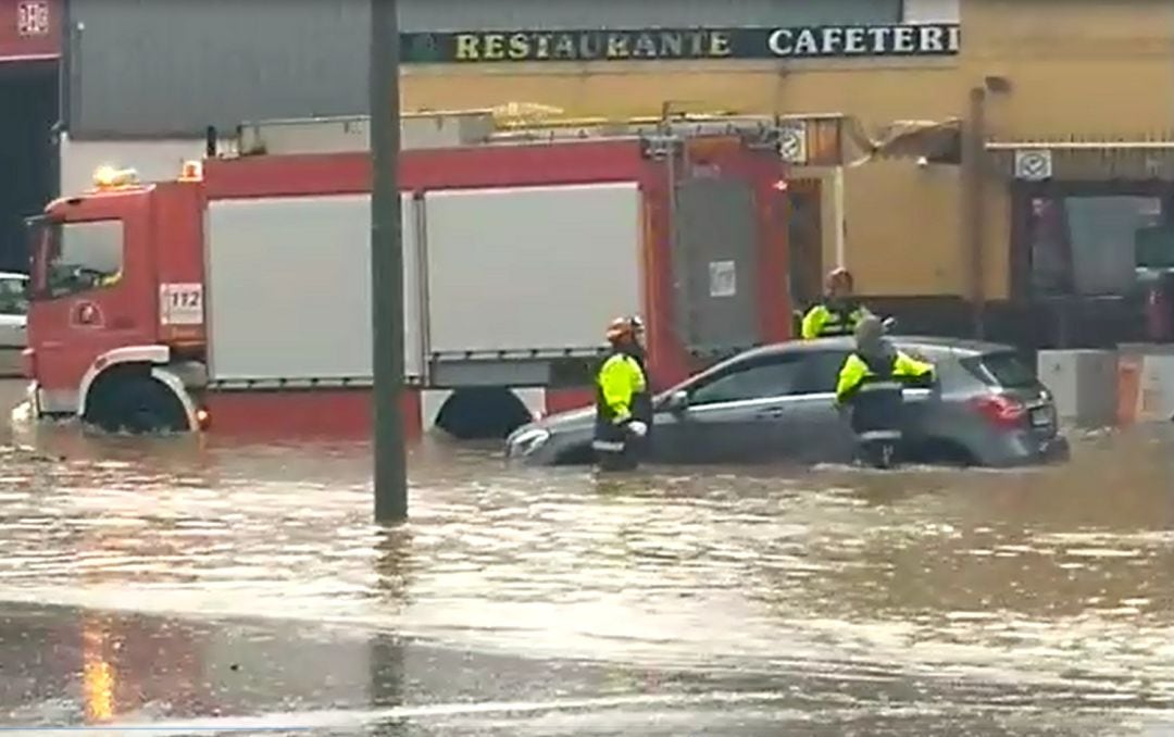 Efectos de la tormenta en Peñarroya Pueblonuevo