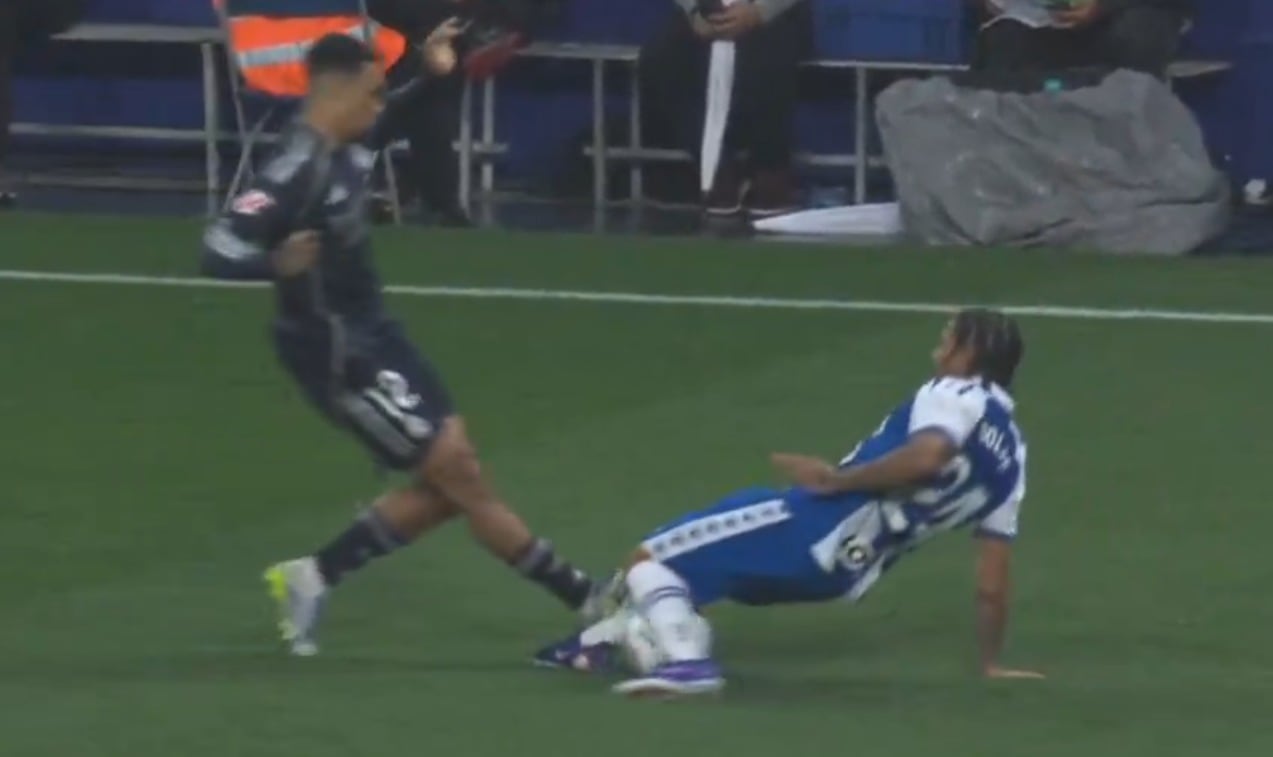 La entrada de Trent a Dolan durante el Espanyol-Real Madrid / Movistar Plus