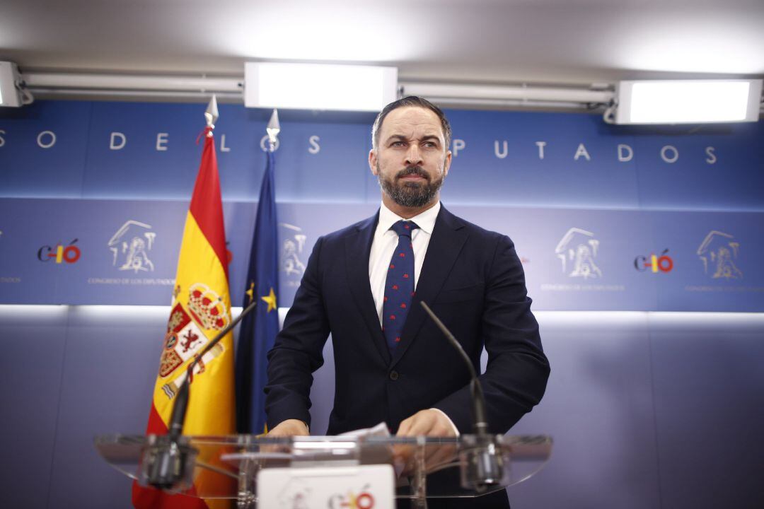 Rueda de prensa en el Congreso del presidente de Vox, Santiago Abascal 